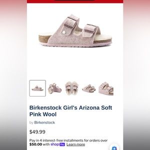 Birkenstock Arizona soft pink wool